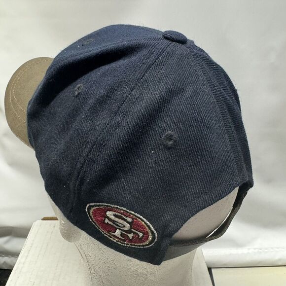 San Francisco 49ers Hat Cap Adjustable Leather Bill NFL Distressed Football - Picture 10 of 13